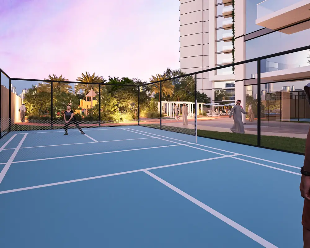 Padel court, Maimoon Gardens, developer render